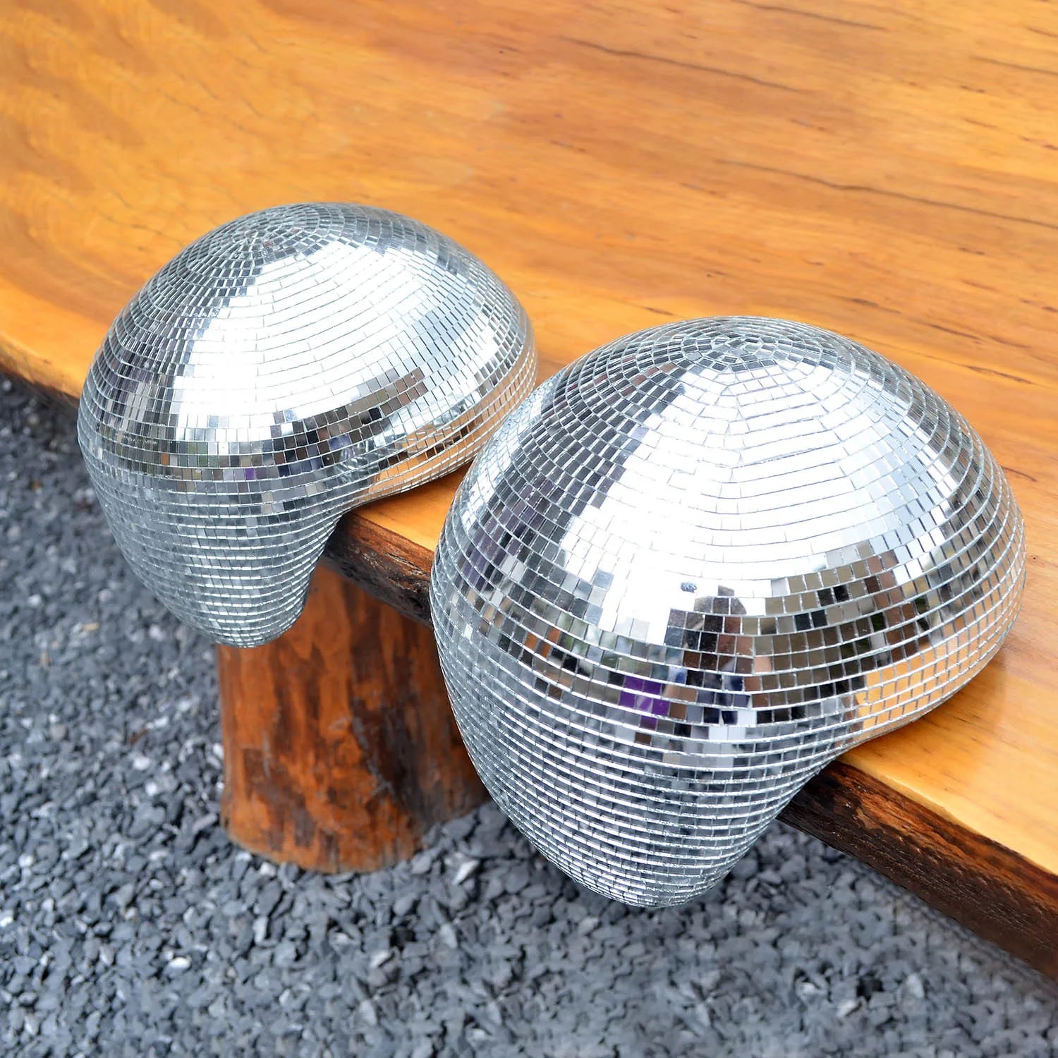 Melted Disco Ball Mirror Reflective Funky Modern Home Decor Handmade Aesthetic Room Decor Melting Mirror Ball For Table Shelf