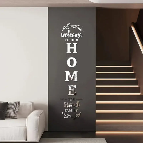 English Letters Home Letter Signs Acrylic Mirror Wall Stickers Wall Decorations for Living Room Bedroom Home Decor Wall Decals