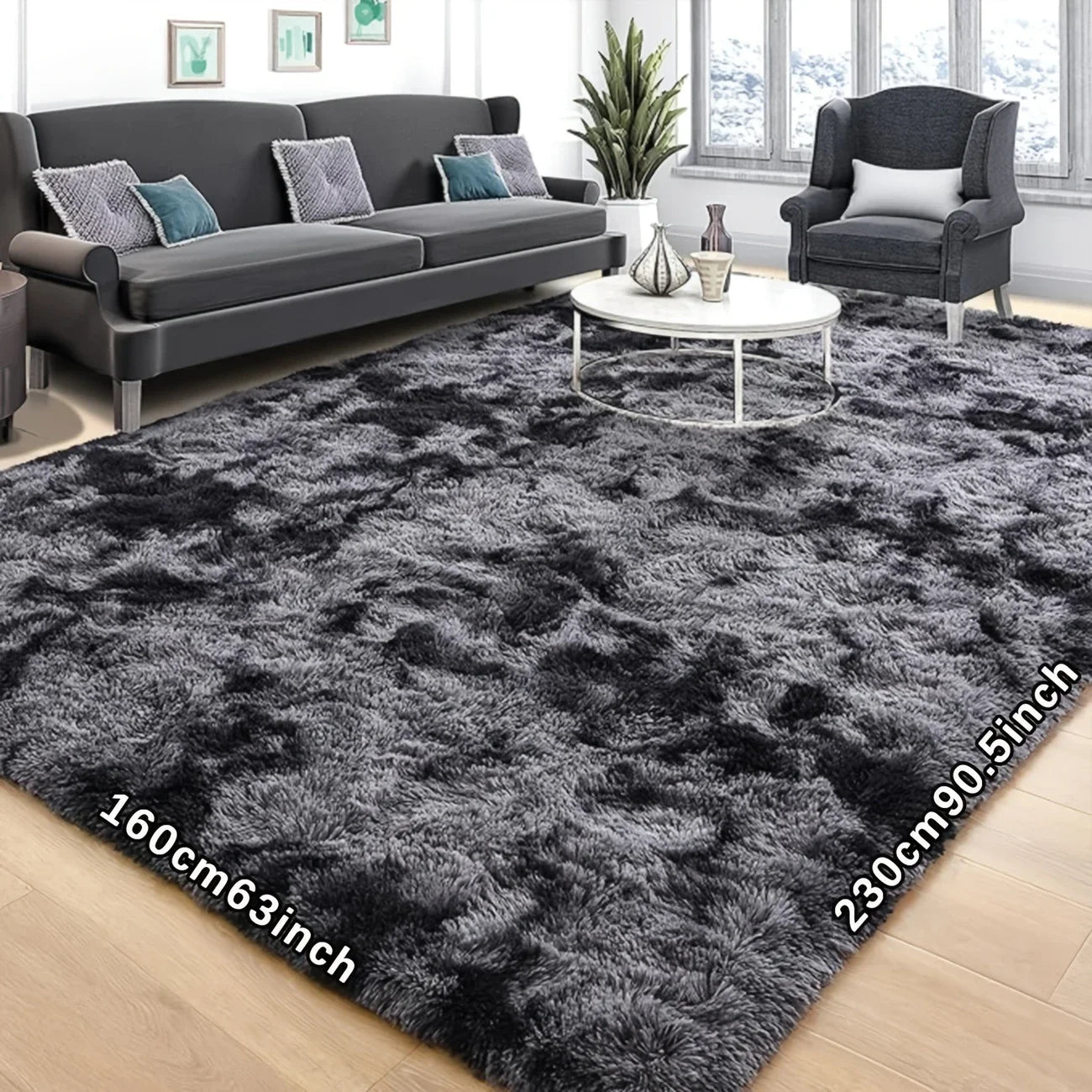 Super soft fluffy carpet, used for modern fluffy area carpets indoors, living rooms, anti slip, machine washed plush carpets